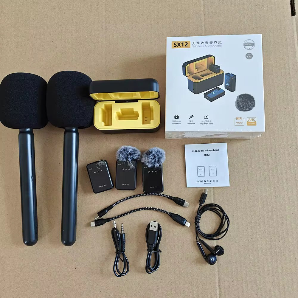 Kit de 2 microphone cravate et interview sx12