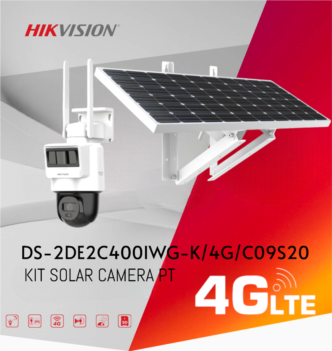 Hikvision-Camera Solaire 4G 2mp dual lens