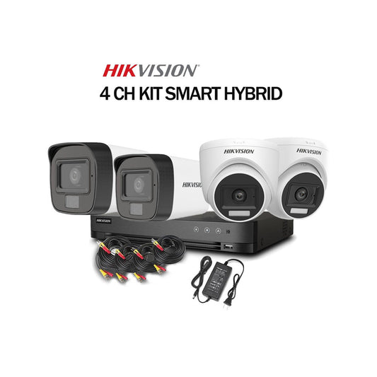 Kit de 04 camera-2mp-Hikvision -Smart Hybrid(lumiere de detection de mouvement)